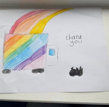 thank you rainbow lorry drawing